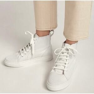 Thakoon White Pull On High Top Sneakers Shoes Size 38
